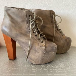 Jeffrey Campbell Havana size 7 distressed grey leather booties